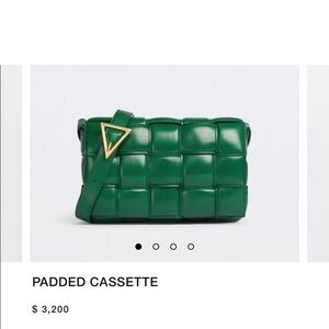 AUTH BOTTEGA VENETA CASSETE GREEN BAG